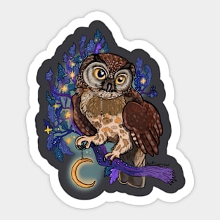 Boreal Owl Night Tree Sticker